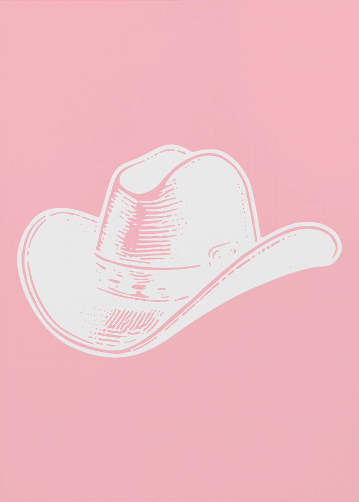 Sombrero de vaquero rosa | Impresiones en Lienzo
