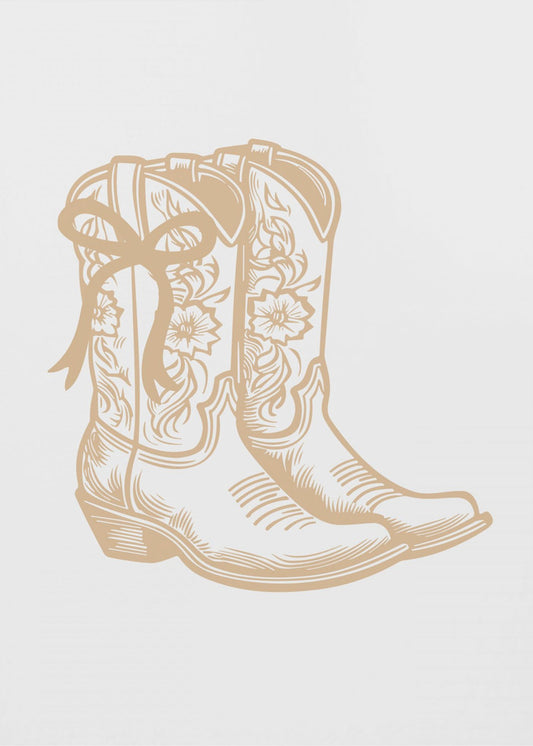Neutraalit cowgirl-saappaat rusetilla | Canvastaulut
