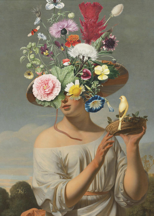 Woman In a Large Floral Hat | Poster