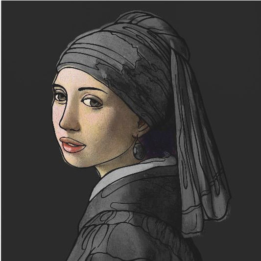 Girl With a Pearl Earring   the Doodled Edition | Poster